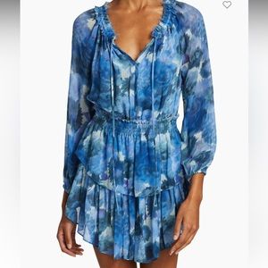 LLOVESHACKFANCY SILK POPOVER DRESS IN HIBISCUS